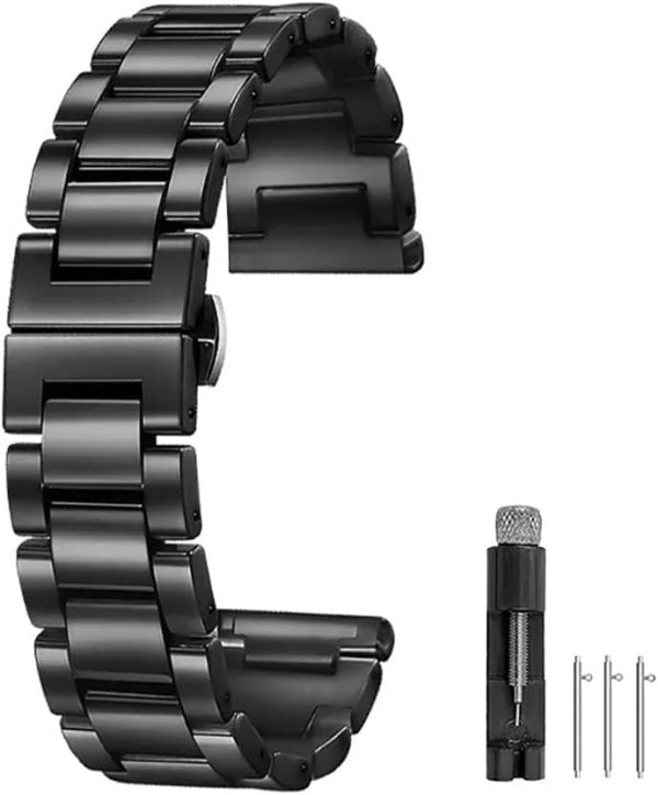 Three Beads Stainless Steel Strap 22mm 20mm 18mm - Image 2