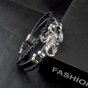 Scorpion King Vintage Leather Alloy Bracelet