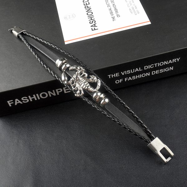 Scorpion King Vintage Leather Alloy Bracelet - Image 3