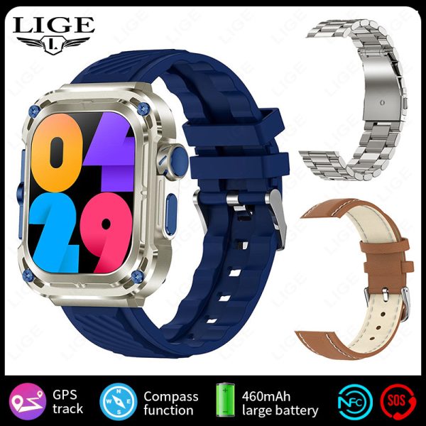Latest always on display finger sensor NFC Bluetooth calling Smartwatch Biggest Battery - Image 2